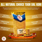 TAJ Premium Indian Toor Dal Kori, Unoily, Madhi, (4-Pounds)