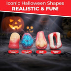 Fusion Select 8 Oz Individually Wrapped Gummy Body Parts Candy - Halloween Gummies & Trick or Treat Candy for Party & Goodie Bags - Spooky Assortment of Brain, Teeth, Fingers & Nose Candies