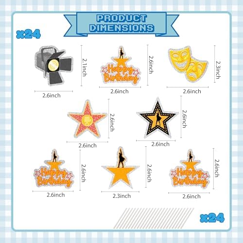 24Pcs Hamilton Cupcake Toppers - Glitter Hamilton Party Decorations for Birthday Party Cake Décor