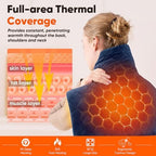 Blue Weighted Heating Pad for Neck Shoulders and Back, Valentines Day Gifts for Him Men Husband, Birthday Gifts for Men Dad, Instant Electric Heated Blanket with 9 Heat Options 4 Auto-Off Timer, Navy