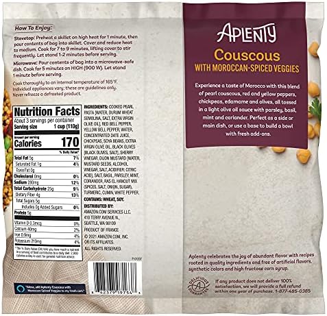 Amazon Brand, Aplenty Couscous with Moroccan Spiced Veggies, 12 Oz