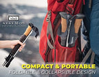 TREKOLOGY Trek-Z Cork Grip Trekking Poles – Lightweight Folding Hiking Poles, Adjustable Height, Compact Travel Design, Aircraft-Grade Aluminum Walking Sticks for Men & Women