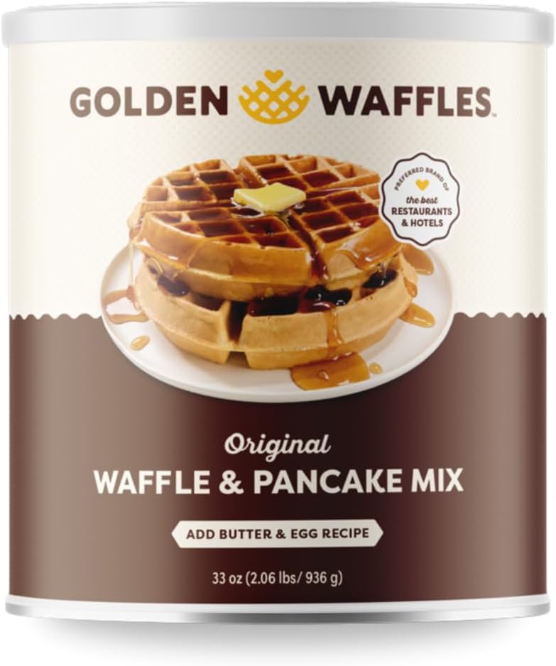 Golden Waffles - Waffle and Pancake Mix, Flour, Original, 33-Ounce Can