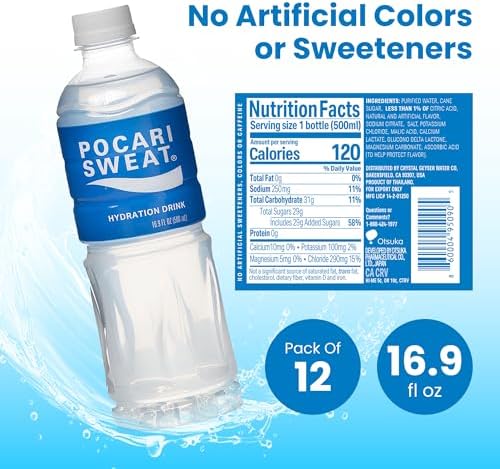 Pocari Sweat PET Bottles - The Water and Electrolytes that Your Body Needs, Japans Favorite Hydration Drink, Now in the USA, Clear, 500 ml, 12 Pack