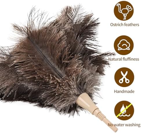 Extendable Cleaning Duster 94 Inch - Long Telescoping Ostrich Feather Dusters with Stainless Steel Extension Pole for High Ceiling Fan, High Ceilings,Roof Dusting