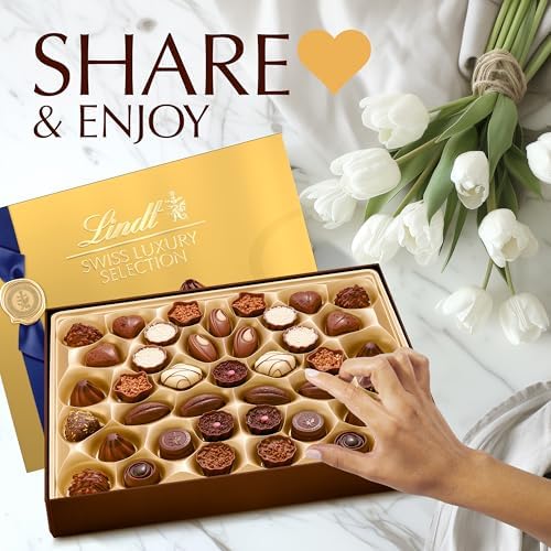 Lindt Swiss Luxury Selection Assorted Chocolates, Chocolate Candy Gift Box, 14.5 oz Gift Box