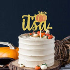 Pumpkin It’s a…Cake Topper for Fall Baby Shower Gender Reveal Party Decorations Autumn Pumpkin Baby Announcement Supplies