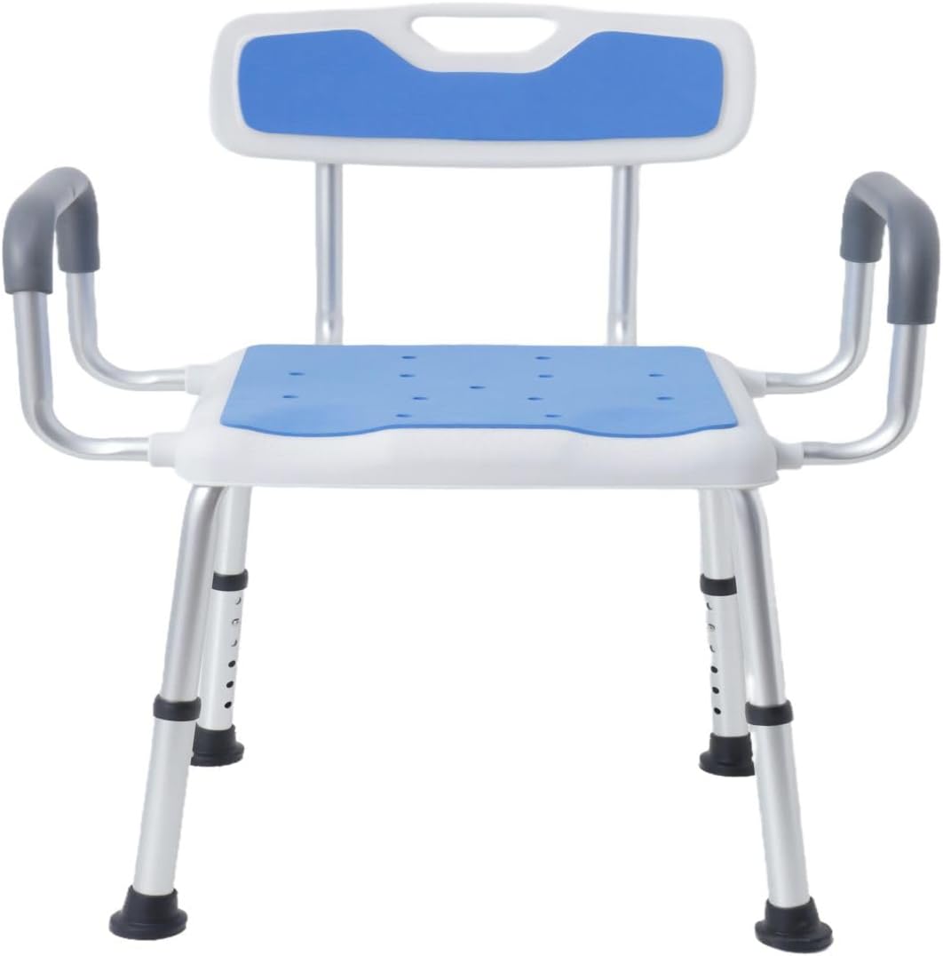 King Mills Plus Size Extra Wide Shower Chair for Elderly and Disabled with Anti-Slip Pads, Plus Size Shower Chair for Seniors, Big & Tall Person. 150kg Weight Capacity.