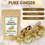 USDA Certified Organic Dried Ginger Root Slices 2 OZ - Premium Sun Dried Thai Spice, Carefully Sliced, Cut & Sifted Zingiber Officinale for Flavorful Teas, Warming Soups, and Authentic Asian Cuisine