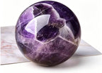 Dreamy Amethyst Ball – Natural Quartz Crystal Sphere with Stand, Gemstone Specimen for Reiki Healing, Meditation, Feng Shui, Home Decor,3in(80mm)