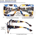 REAVEE 3 Pack Oversized Reading Glasses for Women Large Frame Extra Wide, Blue Light Blocking Stylish Thick Square Readers