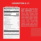 Longbottom & Co. Virgin Bloody Mary Mix Tomato Juice (4 Pack) | Premium Cocktail Mixer Made with Fresh Pressed Tomatoes | Low in Sodium, Vegan, Non-GMO, | No Artificial Flavors | 7.5 Fl Oz Cans