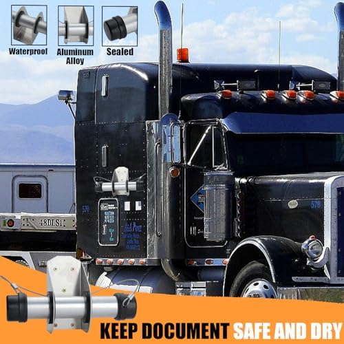 Waterproof Trailer Document Holder Aluminum Tube Trailer Registration Holder for Truck and Utility Trailers with Wires Attached Rubber End Caps, and Spare Caps (2 Pack)