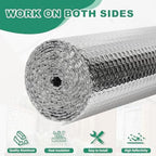 Reflective Bubble Insulation Sheet, Double Side Aluminum Foil Bubble Shield, Aluminum Foil Thermal Insulation Radiant Barrier for Windows, RV, Roof, Garage Door (23.6IN X 10FT)