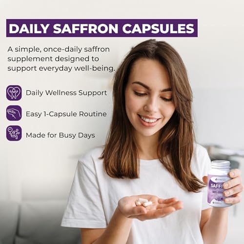 KORELLA Saffron Supplement 88.5 mg – Pure Saffron Extract Capsules for Wellness, Energy Support & Focus – Pure Saffron Supplements - Natural Saffron Pills for Men & Women – 60 Count