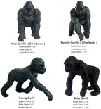 FUNSHOWCASE 10 Gorilla and Chimpanzees African Jungle Animals Toy Figure Realistic Plastic Figurine Playset
