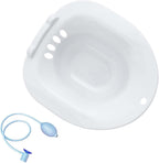 Generic Women Elderly Toilet Seat Sitz Bath Basin Portable Bidet Hip Bath Sturdy Sitting Bath for Daily Cleansing Wide Seating Area Avoid Squats, White