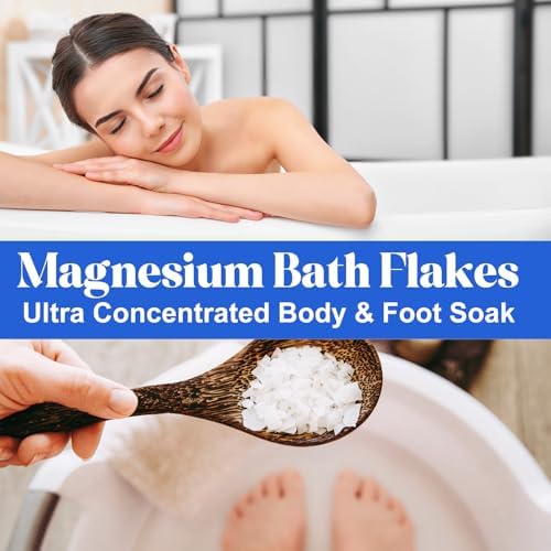 Magnesium Flakes for Bath Ultra Pure Magnesium Chloride Flakes Organic Highly Concentrated Use for Magnesium Bath Body Soak or Foot Soak - Hydration Skin 350g