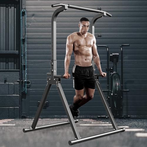 Foldable Pull Up Bar Free Standing Multi-function Power Tower Dip Bar Home Gym Strength Training Equipment 350 LBS Weight Capacity