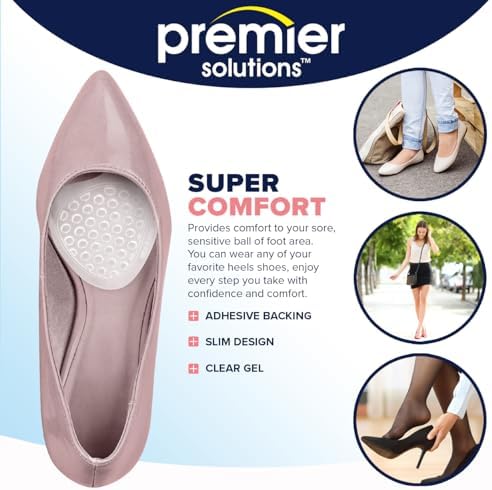 Clear Gel Ball of Foot Cushions, for Heels and Flats, 6 Count (3 Pairs)