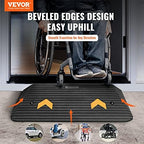 VEVOR 3" Rise Rubber Threshold Ramp, 35.6" Wide Wheelchair Ramp Doorway, Natural Curb Ramp, 33069Lbs Load Capacity, Non-Slip Textured Surface Rubber Curb Ramp for Wheelchair and Scooter