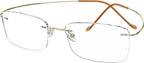 Eyekepper Titanium Rimless Reading Glasses Readers Men Gold