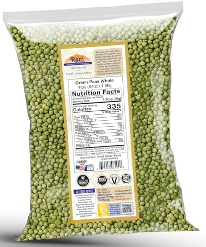 Rani Green Peas Whole, Dried (Marrowfat Peas, Vatana, Matar) 64oz (4lbs) 1.81kg Bulk ~ All Natural | Vegan | Gluten Friendly | Product of USA