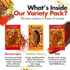 HotLix Larvets Edible Bugs (3-Pack) | Real Flavored Dried Worms in Mexican Cheese, Cheddar Cheese & BBQ | Flavored Edible Larvae | Weird Snacks for Adults | Snack Food Gifts for Any Occasions