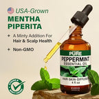 100% Pure Peppermint Oil - 4 Fl Oz Peppermint Essential Oil for Hair, Skin, Diffuser, Aromatherapy & DIY Soap Making Scent