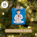 Personalized Doctor Ornament 2026 | 24h Customized, Laser Engraved Healthcare Christmas Ornaments for Tree | Custom Man Doctor with Clipboard Keepsake Gift for Medical Professionals