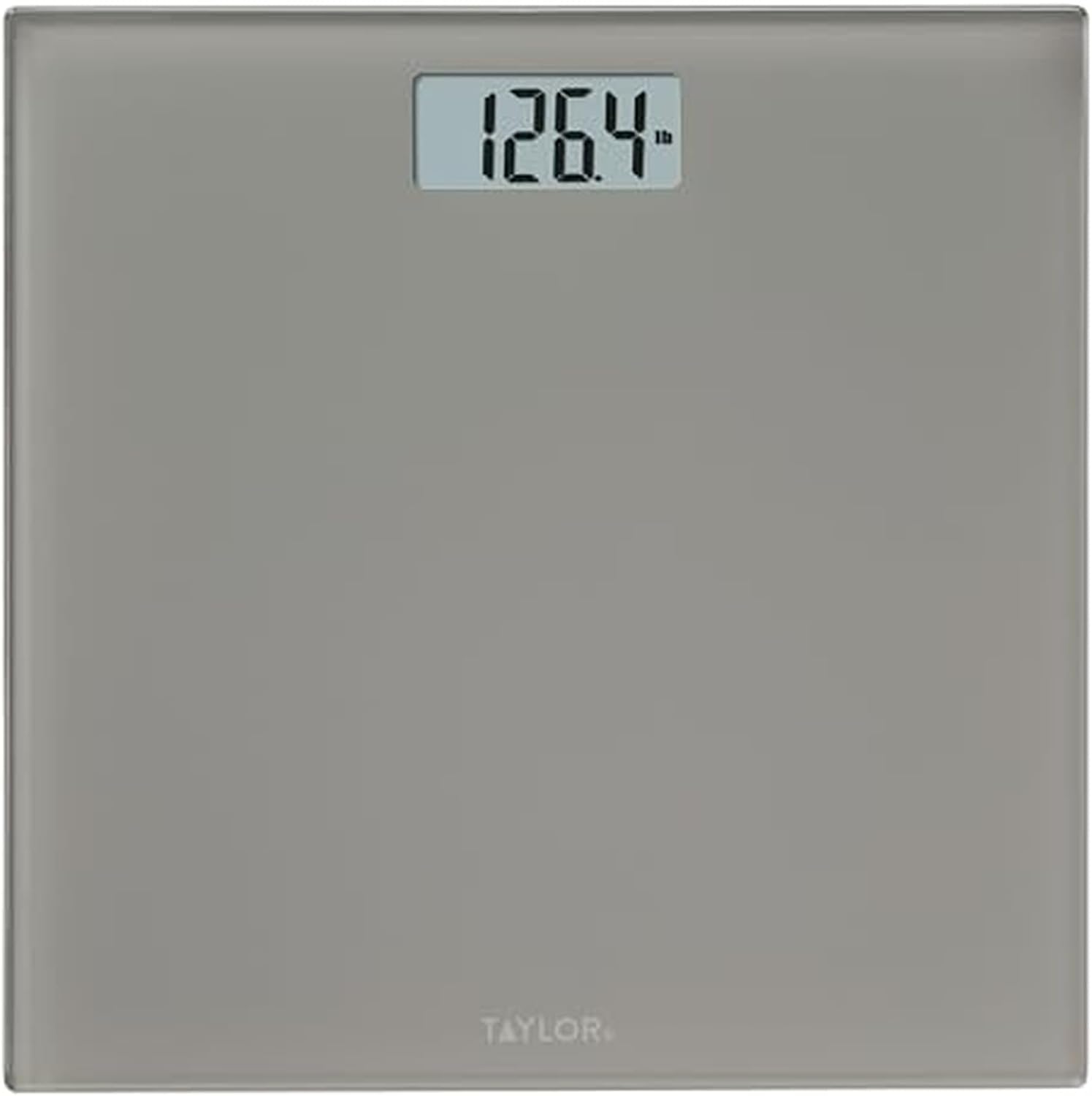 Taylor Digital Scales for Body Weight, 350 LB Capacity Bathroom Scale, 11.0 x 11.0 Inch Durable Glass Platform, Battery Powered, Easy to Read, Gray