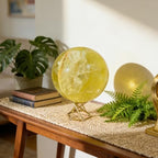 Natural Stone Crystal Sphere Feng Shui Home Decoration Ball Positive Energy Scrying Orb for Meditation Tool for Spiritual Space Purification Globe Diameter 6-7cm Citrine Sphere