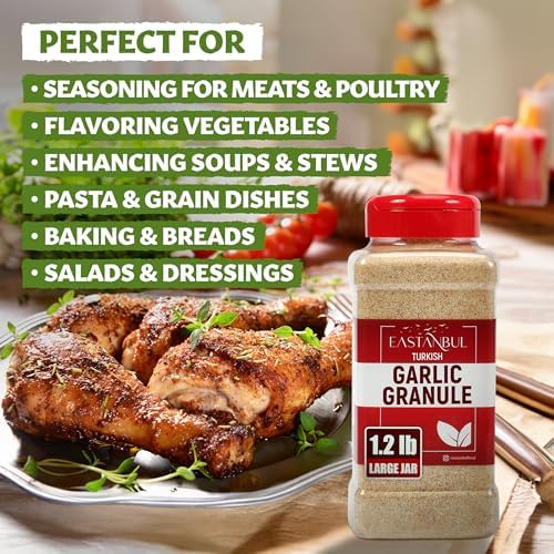 Eastanbul Granulated Garlic, 1.2lb, Premium Turkish Garlic Granules, Perfect Mediterranean Seasoning for Cooking and Grilling, Dried Flakes, Natural, Vegan, Non-GMO