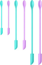 Silicone Spatula Set (6Pcs) - Mini Scraper Tool for Beauty & Food - Reach Every Last Drop, Multi-Size Spatulas for Makeup Jars, Lotion Bottles & Kitchen Containers (Blue and purple)