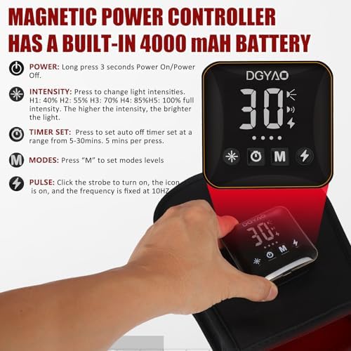 Cordless Red & Infrared Light Therapy for Hand Pain Relief Device with 660nm Red 850nm Infrared Light with 4000mAh Battery Portable Pad for Hands Fingers Wrist Joint Stiffness Treatment Gloves