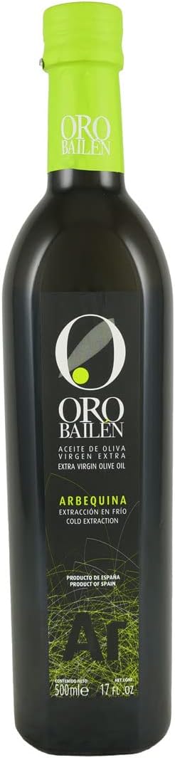 Oro Bailen Reserva Familiar Arbequina Extra Virgin Olive Oil | Mild Intensity Olive Oil from Andalusia, Spain, 16.9 fl oz (500ml) | Cold Extracted Virgin Olive Oil