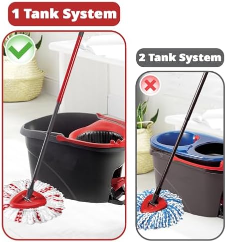 [2026 New Version] Mop Head Replacement - 40% More Cleaning Power, 3 Pack Spin Mop Replacement Head for Easy Wring 1-Tank System, Easy Cleaning, Microfiber and Machine Washable