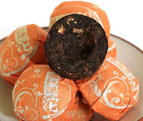 Puerh Tea Cake 80Pcs / 18.34oz 2015 Year Ripe Shu Puerh Tea Orange Peel Citrus Flavored - Chinese Yunnan Puer Pu'er Pu-erh Tea - Mini Tuocha