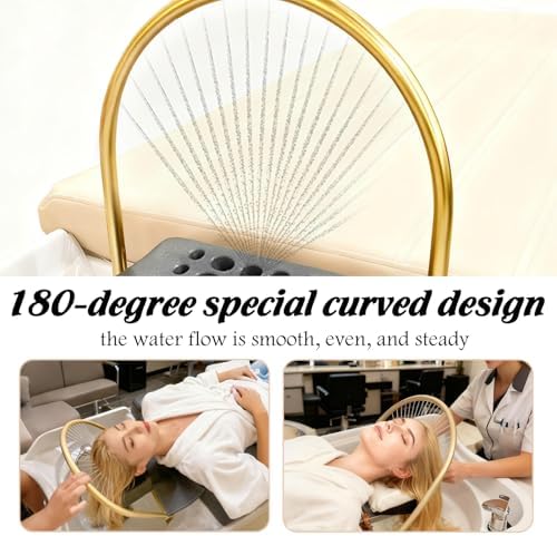 Water Circulation Hair Head Spa Equipment with Pillow, Water Circulation Frame Rack with 39.37" 304 Stainless Steel Water Hose, Shampoo Bed Accessories, for Hair Salon Massage Shower