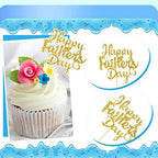 Spakon 60 Pcs Happy Fathers Day Glitter Cupcake Toppers Cupcake Picks Cake Decoration Party Supplies for Party Cupcake Decorations (Novelty Style)