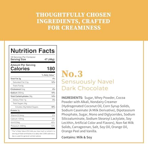 Cup of Coa No. 3 Sensuously Navel | Gourmet Dark Chocolate & Orange Hot Cocoa Mix | Just Add Water | Rich, Silky Smooth & Creamy | Luxury Hot Chocolate | Made in USA (8 Servings)
