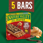 Nature Valley Crispy Creamy Wafer Bars, Peanut Butter Chocolate, 4g Protein, 5 Bars, 6.5 oz