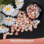 1.1lb Natural Crushed Pink Botswana Agate Crystal Tumbled Chips-Healing Crystals Chips Bulk, Crushed Crystal Gemstones for Crafts, Beautiful Package for Gift (Pink Botswana Agate)