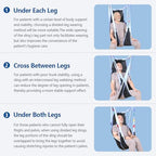Universal Divided Leg Sling with Head Support, Padded Patient Lift Sling for Transfer, Lifting or Positioning, U Shape Transfer Sling for Elderly, Disabled, Bedridden, 500Lbs (Black, Small)