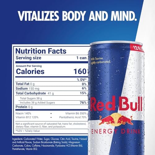 Red Bull Energy Drink, 114mg Caffeine | Taurine & B Vitamins | 12 Fl Oz | Pack of 8 Cans