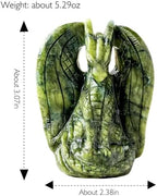 Apengshi Dragon Statue Natural Green Jade Crystal Animal Figurine, Decorative Collectible Sculpture for Home Office Desk Gift for Teen Men Women, for Gamers & Collectors(Classic Style)