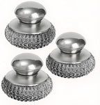 Kitchen Stainless Steel Pot Brush with Handles Dishwashing Wire Ball Heavy Duty Metal Scrubber Home Pot Pan Cleaning Tool (2Pcs)