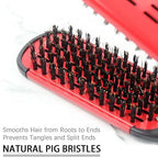 Hair Straightener Brush, Double Sided Beard Straightening Clamp Brush Professional Beard Hair Splint Brush Styling Tool for Smoothing and Straight Hair Styles