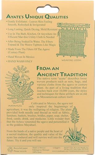 Ayate Washcloth, Face & Body Exfoliating Wash Cloth for Shower, Body Loofah Alternative, Scrub Towel, Resists Mold, Made from Agave Fiber