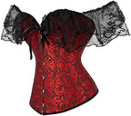 SHYMMUO Corset Top for Women Renaissance Steampunk Bustier Top Sexy Lace Up Corset Top Festival Pirate Halloween Costume